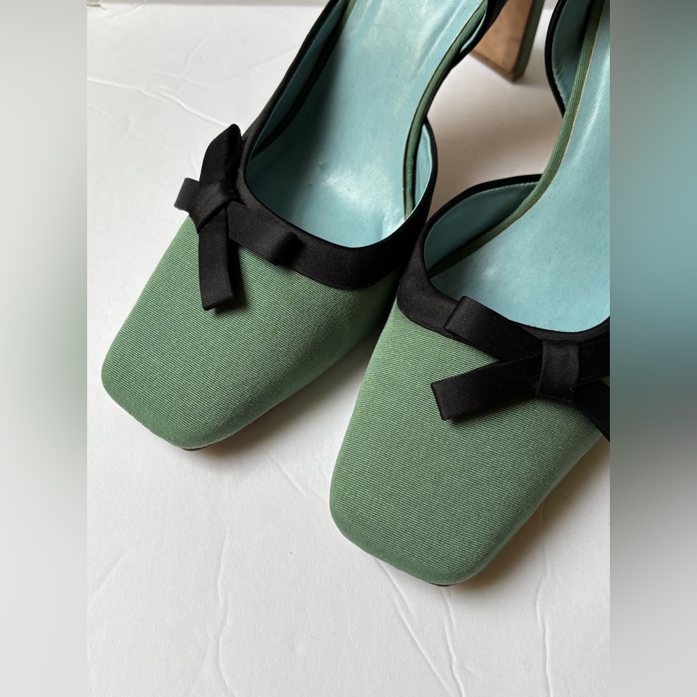 Frances Valentine shoes Sinclair D'Orsay Pump heels in green sz 9B - Picture 4 of 7